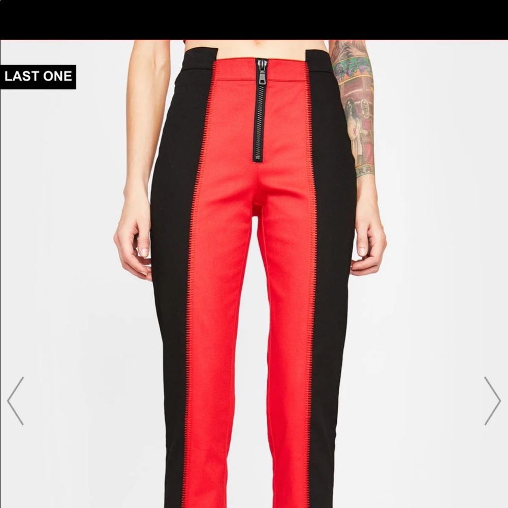 Dolls Kill Red and Black Pants